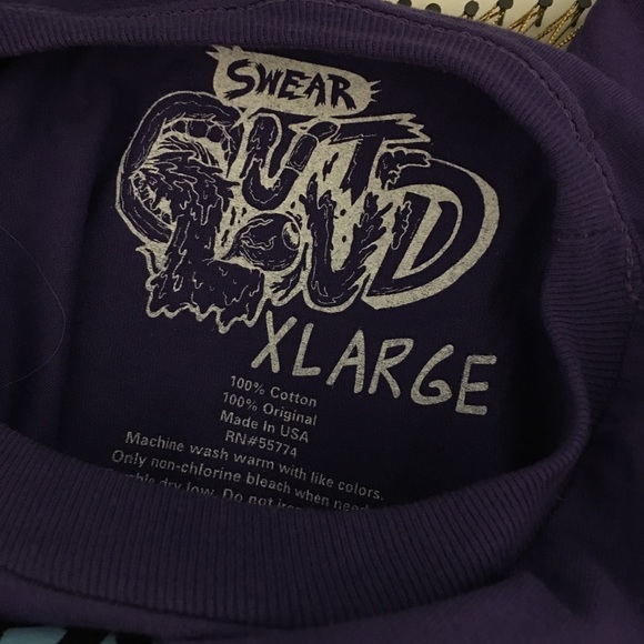 Purple Zombie Tee Shirt/ Swear Out Loud Apparel - Picture 6 of 7